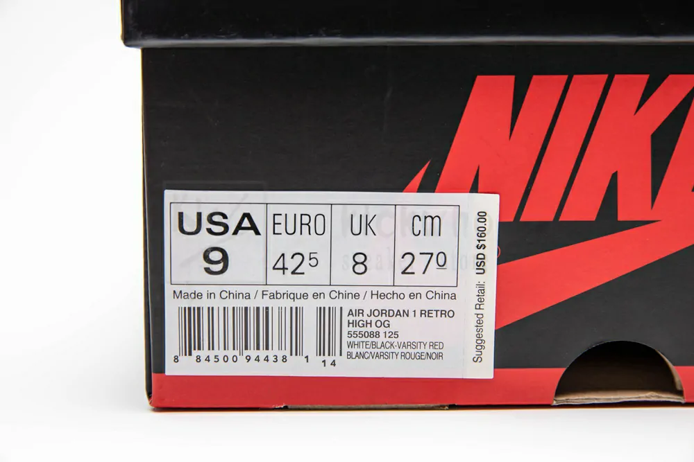 air jordan 1 og retro high black toe 555088 125